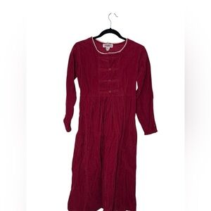 Fads Corduroy Maxi Dress in Deep Red 100% Cotton